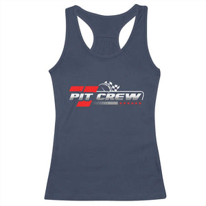 Pit Crew Racerback Tank Top Family Racing Birthday Race Car TS10 Navy Print Your Wear