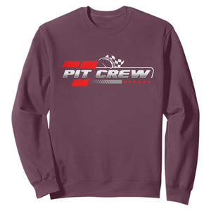 Pit Crew Sweatshirt Family Racing Birthday Race Car TS10 Maroon Print Your Wear