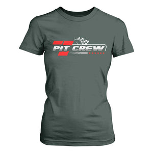 Pit Crew T Shirt For Women Family Racing Birthday Race Car TS10 Dark Forest Green Print Your Wear