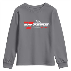 Pit Crew Youth Sweatshirt Family Racing Birthday Race Car TS10 Charcoal Print Your Wear