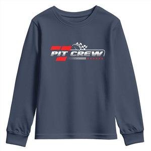 Pit Crew Youth Sweatshirt Family Racing Birthday Race Car TS10 Navy Print Your Wear