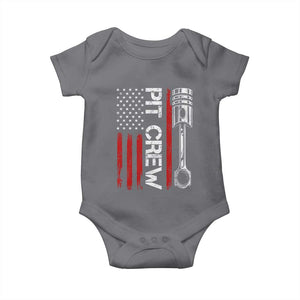 Pit Crew Baby Onesie Racing Race Car American Flag TS10 Charcoal Print Your Wear