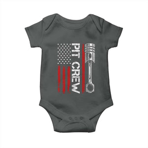 Pit Crew Baby Onesie Racing Race Car American Flag TS10 Dark Heather Print Your Wear