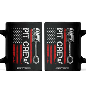Pit Crew Coffee Mug Racing Race Car American Flag TS10 Black Print Your Wear