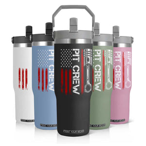 Pit Crew Flip Straw Tumbler Racing Race Car American Flag TS10 Print Your Wear