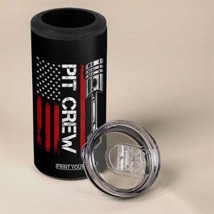 Pit Crew 4 in 1 Can Cooler Tumbler Racing Race Car American Flag TS10 Print Your Wear
