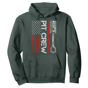Pit Crew Hoodie Racing Race Car American Flag TS10 Dark Forest Green Print Your Wear