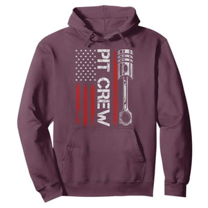 Pit Crew Hoodie Racing Race Car American Flag TS10 Maroon Print Your Wear