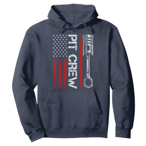 Pit Crew Hoodie Racing Race Car American Flag TS10 Navy Print Your Wear