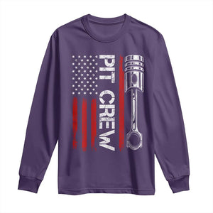 Pit Crew Long Sleeve Shirt Racing Race Car American Flag TS10 Purple Print Your Wear