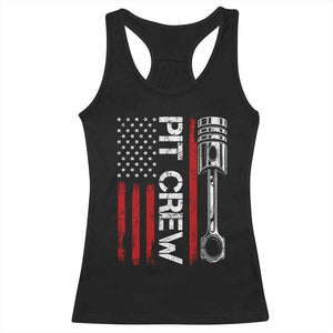 Pit Crew Racerback Tank Top Racing Race Car American Flag TS10 Black Print Your Wear
