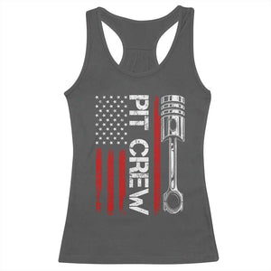 Pit Crew Racerback Tank Top Racing Race Car American Flag TS10 Dark Heather Print Your Wear