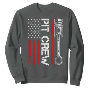 Pit Crew Sweatshirt Racing Race Car American Flag TS10 Dark Heather Print Your Wear