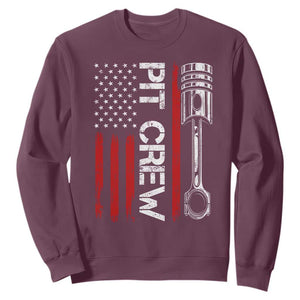 Pit Crew Sweatshirt Racing Race Car American Flag TS10 Maroon Print Your Wear
