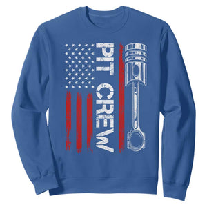 Pit Crew Sweatshirt Racing Race Car American Flag TS10 Royal Blue Print Your Wear