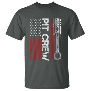 Pit Crew T Shirt Racing Race Car American Flag TS10 Dark Heather Print Your Wear