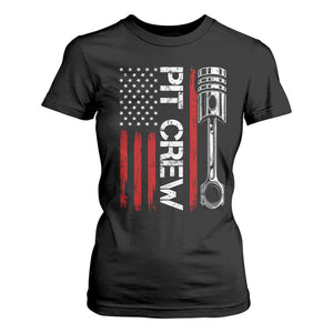 Pit Crew T Shirt For Women Racing Race Car American Flag TS10 Black Print Your Wear