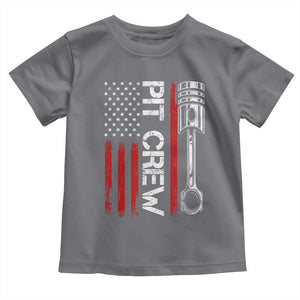 Pit Crew Toddler T Shirt Racing Race Car American Flag TS10 Charcoal Print Your Wear