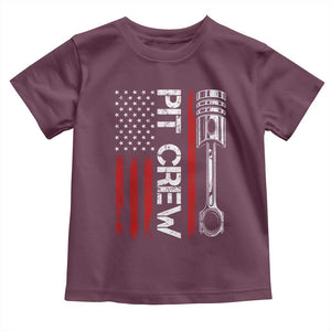 Pit Crew Toddler T Shirt Racing Race Car American Flag TS10 Maroon Print Your Wear