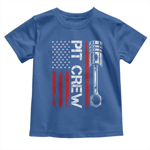 Pit Crew Toddler T Shirt Racing Race Car American Flag TS10 Royal Blue Print Your Wear