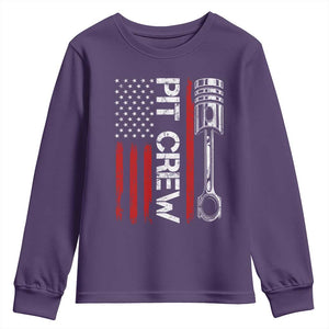 Pit Crew Youth Sweatshirt Racing Race Car American Flag TS10 Purple Print Your Wear