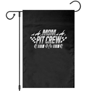 Mom Pit Crew Garden Flag Race Car Family Racing Birthday Hosting Parties TS10 Black Print Your Wear