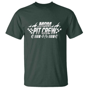 Mom Pit Crew T Shirt Race Car Family Racing Birthday Hosting Parties TS10 Dark Forest Green Print Your Wear