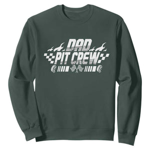 Dad Pit Crew Sweatshirt Race Car Family Racing Birthday Hosting Parties TS10 Dark Forest Green Print Your Wear