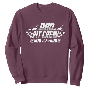 Dad Pit Crew Sweatshirt Race Car Family Racing Birthday Hosting Parties TS10 Maroon Print Your Wear