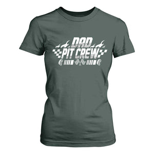 Dad Pit Crew T Shirt For Women Race Car Family Racing Birthday Hosting Parties TS10 Dark Forest Green Print Your Wear