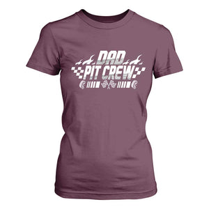 Dad Pit Crew T Shirt For Women Race Car Family Racing Birthday Hosting Parties TS10 Maroon Print Your Wear