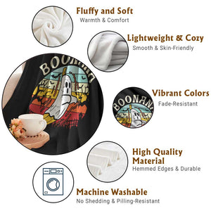 Boonana Cute Ghost Banana Halloween Costume Throw Blanket TS10 Print Your Wear