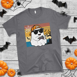 Halloween Boys Kids Ghost Gamer Scary Costume Gaming Men T Shirt Retro Funny Halloween TS10 Charcoal Print Your Wear