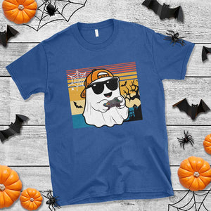 Halloween Boys Kids Ghost Gamer Scary Costume Gaming Men T Shirt Retro Funny Halloween TS10 Royal Blue Print Your Wear