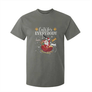 Christmas Cat Lover T Shirt For Kid Cats For Everybody Funny Xmas TS10 Military Green Print Your Wear
