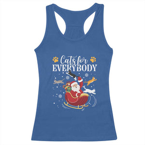 Christmas Cat Lover Racerback Tank Top Cats For Everybody Funny Xmas TS10 Royal Blue Print Your Wear
