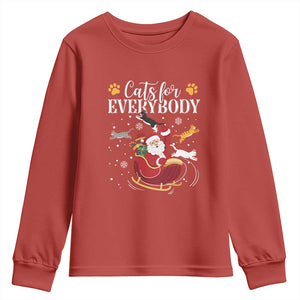 Christmas Cat Lover Youth Sweatshirt Cats For Everybody Funny Xmas TS10 Red Print Your Wear