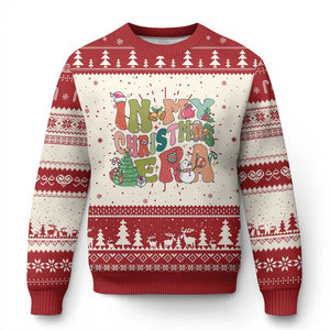 In My Xmas Era Ugly Christmas Sweater Cute Groovy Holiday TS10 Red Print Your Wear
