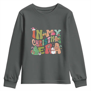 In My Christmas Era Youth Sweatshirt Cute Groovy Holiday Xmas TS10 Dark Heather Print Your Wear