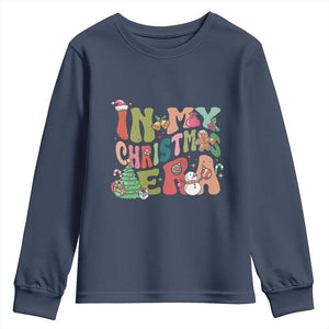 In My Christmas Era Youth Sweatshirt Cute Groovy Holiday Xmas TS10 Navy Print Your Wear
