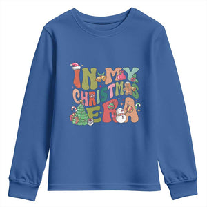 In My Christmas Era Youth Sweatshirt Cute Groovy Holiday Xmas TS10 Royal Blue Print Your Wear