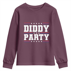 Diddy Party Youth Sweatshirt Funny Offensive Humorous Saying TS10 Maroon Print Your Wear
