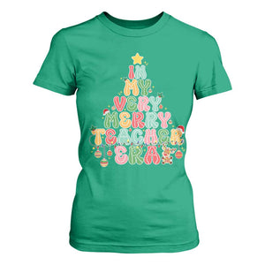 Christmas Teacher T Shirt For Women In My Very Merry Teacher Era Xmas Tree TS10 Irish Green Print Your Wear