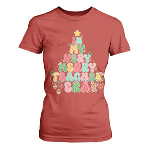 Christmas Teacher T Shirt For Women In My Very Merry Teacher Era Xmas Tree TS10 Red Print Your Wear