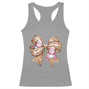 Gingerbread Coquette Bow Christmas Racerback Tank Top Cute Snowman Girly Xmas Gifts For Her TS10 Sport Gray Print Your Wear