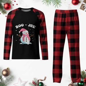 Bougie Snowman Plaid Pajama Set Pink Christmas Xmas Gifts TS10 Buffalo Plaid Print Your Wear