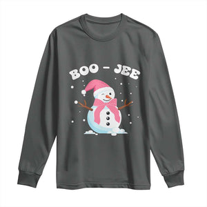 Bougie Snowman Long Sleeve Shirt Pink Christmas Xmas Gifts TS10 Dark Heather Print Your Wear