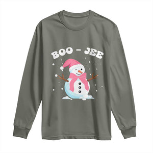Bougie Snowman Long Sleeve Shirt Pink Christmas Xmas Gifts TS10 Military Green Print Your Wear