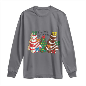 Christmas Cake Tree Bow Long Sleeve Shirt Tis The Season TS10 Charcoal Print Your Wear