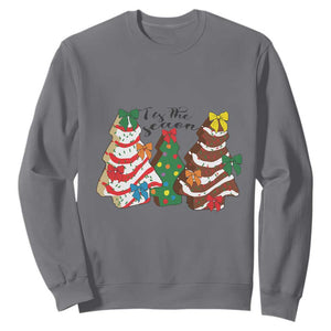 Christmas Cake Tree Bow Sweatshirt Tis The Season TS10 Charcoal Print Your Wear